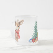 Rood Groen rendier Santa Vrolijk Kerstfeest Matglas Koffiemok (Voorkant links)