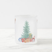 Rood Groen rendier Santa Vrolijk Kerstfeest Matglas Koffiemok (Center)