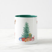 Rood Groen rendier Santa Vrolijk Kerstfeest Mok (Midden)