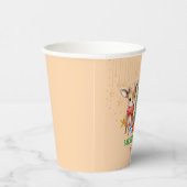 Rood Groen rendier Santa Vrolijk Kerstfeest Papieren Bekers (Rechts)