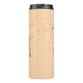 Rood Groen rendier Santa Vrolijk Kerstfeest Thermosbeker (Achterkant)