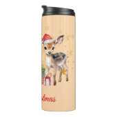 Rood Groen rendier Santa Vrolijk Kerstfeest Thermosbeker (Geroteerd rechts)