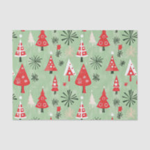 Rood Groen Retro Kerstbomen