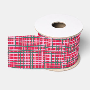 Rood Groen Retro Kerstmis Geruite Festive Klassiek Grosgrain Lint
