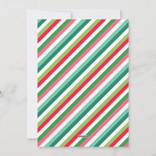 Rood Groen Retro Merry Woofmas Fotocollage Feestdagenkaart (Achterkant)