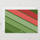 Rood Groen Retro Strepen - 3 Fotocollage Feestdagenkaart (Achterkant)