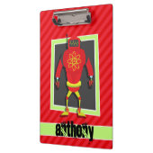 Rood & Groen Robot; Scarlet Red Stripes Klembord (Links)