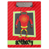 Rood & Groen Robot; Scarlet Red Stripes Klembord (Voorkant)