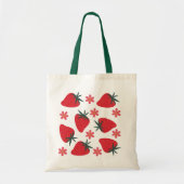Rood Groen Roze Eenvoudige Aardbeien Canvas tas (Voorkant)