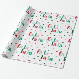 Rood Groen Roze Fa La La La Kerst Inpakpapier