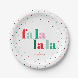 Rood Groen Roze Fa La La La Kerst Papieren Bord