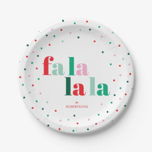 Rood Groen Roze Fa La La La Kerst Papieren Bord
