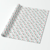 Rood Groen Roze Fa La La La Kerstmis Cadeaupapier (Uitgerold)