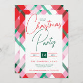 Rood groen roze geplakt kerstfeest kaart (Voorkant / Achterkant)