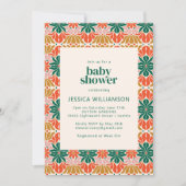 Rood groen roze kerst Botanisch Baby shower Kaart (Voorkant)