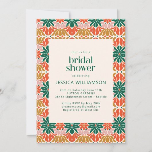 Rood groen roze kerst Botanisch Vrijgezellenfeest Kaart (Voorkant)