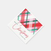 Rood Groen Roze Kerst Geplaagd Papier Servet (Hoek)