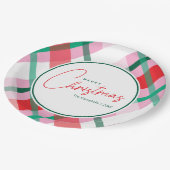 Rood Groen Roze Kerst Plaid Papier Bord (Gekanteld)