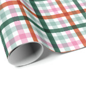 Rood Groen Roze Moderne Geplakte Kerstmis Cadeaupapier (Rol Hoek)