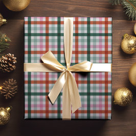 Rood Groen Roze Moderne Geplakte Kerstmis Cadeaupapier