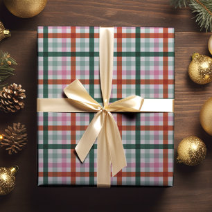 Rood Groen Roze Moderne Geplakte Kerstmis Cadeaupapier