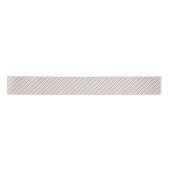 Rood, Groen, Roze Retro Stripes Kerstpatroon Satijnen Lint (Voorkant)