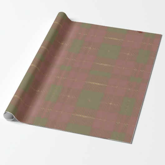 Rood groen ruitpatroon cadeaupapier (Uitgerold)