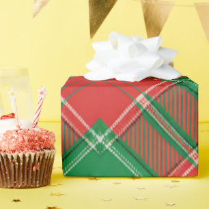 Rood groen ruitpatroon cadeaupapier
