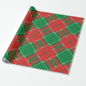 Rood groen ruitpatroon cadeaupapier (Uitgerold)