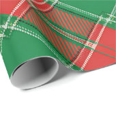 Rood groen ruitpatroon cadeaupapier (Rol Hoek)