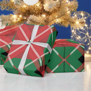 Rood groen ruitpatroon cadeaupapier