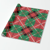 Rood groen ruitpatroon cadeaupapier (Uitgerold)