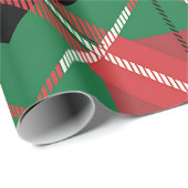 Rood groen ruitpatroon cadeaupapier (Rol Hoek)