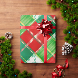 Rood groen ruitpatroon cadeaupapier