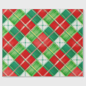 Rood groen ruitpatroon cadeaupapier (Vlak)