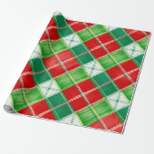 Rood groen ruitpatroon cadeaupapier (Uitgerold)