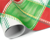 Rood groen ruitpatroon cadeaupapier (Rol Hoek)