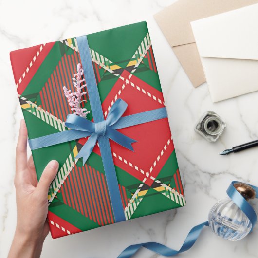 Rood groen ruitpatroon inpakpapier (Geschenken)