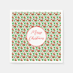 Rood Groen Schattig Kerst Feestelijk Pret Vakantie Servet