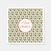 Rood Groen Schattige Kerst Feestelijke Leuke Vakan Servet (Voorkant)