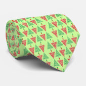 Rood & Groen Schedel Xmas Trees Stropdas (Opgerold)