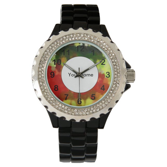Rood groen schilderij horloge (Voorkant)