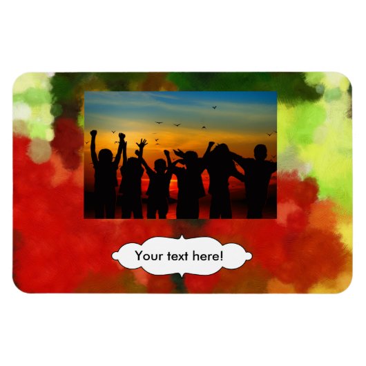 Rood groen schilderij magneet (Horizontaal)