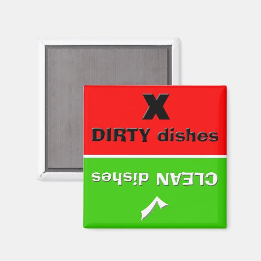 Rood/groen - Schone/vuile vernissen Magneet (Voorkant / Achterkant)