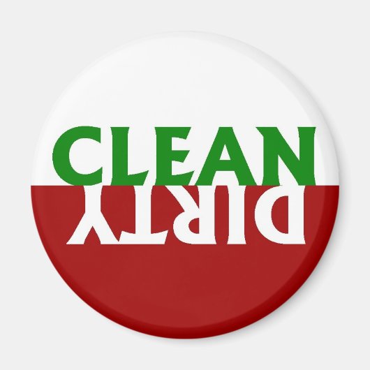 Rood Groen Schoon Vuil Vaatwasser Magneet (Voorkant)