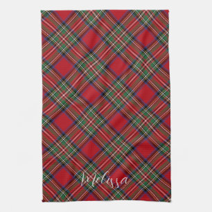 Rood Groen Schotsgeruit Klassiek Tartan Theedoek