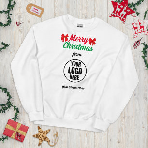 Rood & Groen Script Vrolijke Kerstboog Logo Slogan Trui