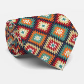 Rood Groen Sinaasappel Geel Zwart Wit Oosters Kili Stropdas (Opgerold)