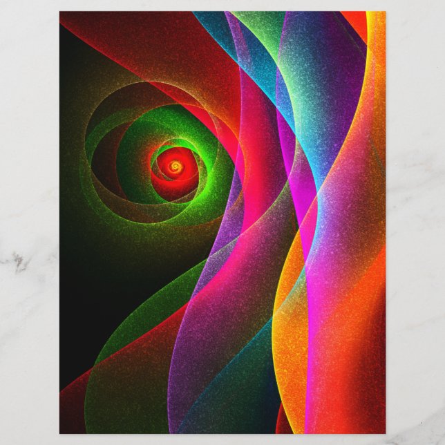 Rood Groen Sinaasappel Modern Abstract Kunstpatroo (Voorkant)