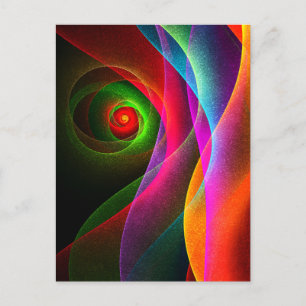 Rood Groen Sinaasappel Modern Abstract Kunstpatroo Briefkaart